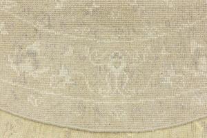 Muted Beige Floral 6X6 Transitional Oriental Round Rug