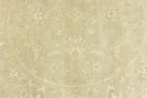 Muted Beige Floral 6X6 Transitional Oriental Round Rug