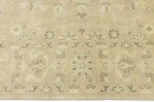 Muted Pinkish Beige Floral 10X10 Transitional Oriental Square Rug
