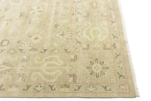 Muted Pinkish Beige Floral 10X10 Transitional Oriental Square Rug