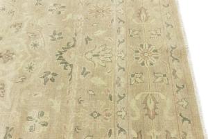 Muted Pinkish Beige Floral 10X10 Transitional Oriental Square Rug