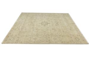 Muted Pinkish Beige Floral 10X10 Transitional Oriental Square Rug