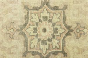 Muted Pinkish Beige Floral 10X10 Transitional Oriental Square Rug