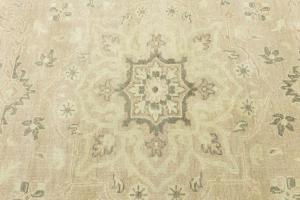 Muted Pinkish Beige Floral 10X10 Transitional Oriental Square Rug