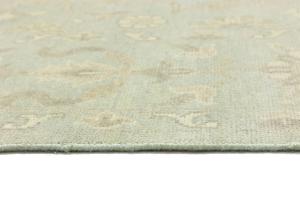 Muted Aqua Green Floral 10X10 Transitional Oriental Round Rug