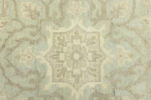 Muted Aqua Green Floral 10X10 Transitional Oriental Round Rug