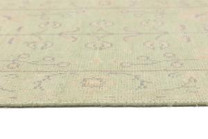 Muted Light Green Floral Transitional 2'6X7'10 Oriental Runner Rug