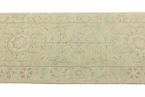 Muted Light Green Floral Transitional 2'6X7'10 Oriental Runner Rug