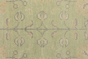 Muted Light Green Floral Transitional 2'6X7'10 Oriental Runner Rug