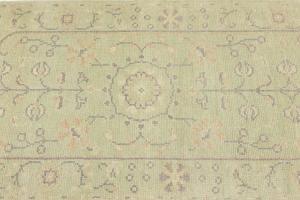 Muted Light Green Floral Transitional 2'6X7'10 Oriental Runner Rug
