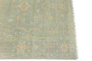 Muted Teal Floral 5X8 Transitional Oriental Rug