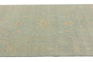 Muted Teal Floral 5X8 Transitional Oriental Rug