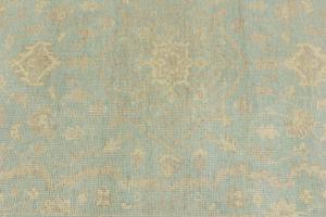 Muted Teal Floral 5X8 Transitional Oriental Rug