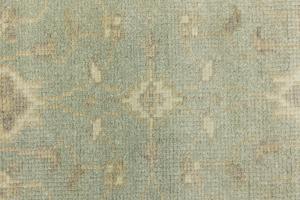 Muted Teal Floral Transitional 3X8 Oriental Runner Rug