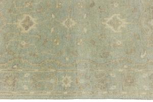 Muted Teal Floral Transitional 3X8 Oriental Runner Rug