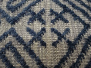 Blue & Cream Geometric 9X12 Modern Oriental Rug