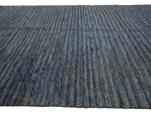 Blue Abstract 5X8 Modern Oriental Rug