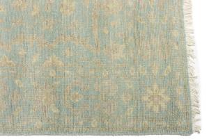 Muted Teal Floral 4x6 Transitional Oriental Area Rug