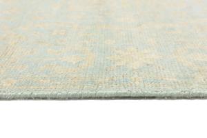 Muted Teal Floral 4x6 Transitional Oriental Area Rug