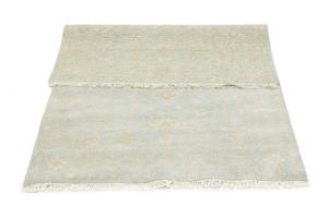 Muted Teal Floral 4x6 Transitional Oriental Area Rug