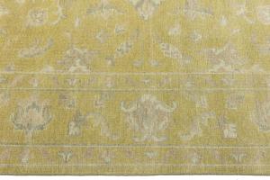 Golden Yellow Floral 8x8 Chobi Oriental Square Rug