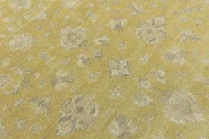 Golden Yellow Floral 8x8 Chobi Oriental Square Rug