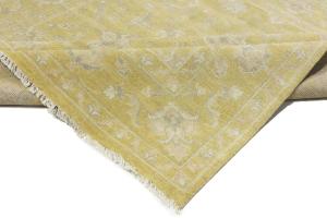 Golden Yellow Floral 8x8 Chobi Oriental Square Rug