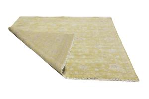 Golden Yellow Floral 8x8 Chobi Oriental Square Rug