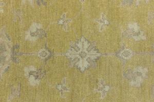Golden Yellow Floral 8x8 Chobi Oriental Square Rug