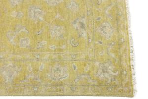 Muted Golden Yellow Floral 4x6 Transitional Oriental Area Rug