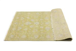 Muted Golden Yellow Floral 4x6 Transitional Oriental Area Rug