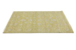 Muted Golden Yellow Floral 4x6 Transitional Oriental Area Rug