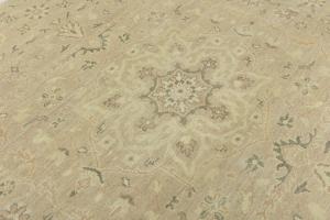 Muted Pinkish Beige Floral 8X8 Transitional Oriental Square Rug