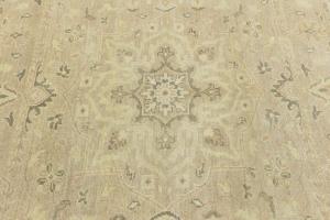 Muted Pinkish Beige Floral 8X8 Transitional Oriental Square Rug