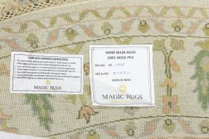 Ivory Floral 8x8 Traditional Chobi Oriental Round Rug