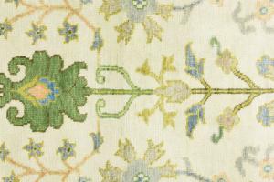 Ivory Floral 8x8 Traditional Chobi Oriental Round Rug