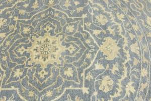 Muted Gray Floral 6X6 Transitional Oriental Round Rug