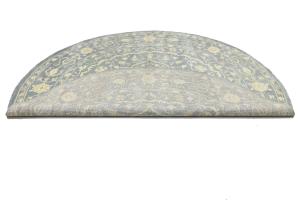 Muted Gray Floral 6X6 Transitional Oriental Round Rug