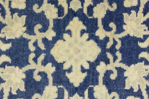 Muted Slate Blue Floral 8x8 Transitional Oriental Round Rug