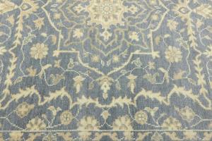 Muted Gray Floral 8X8 Transitional Oriental Square Rug