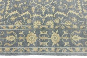 Muted Gray Floral 8X8 Transitional Oriental Square Rug