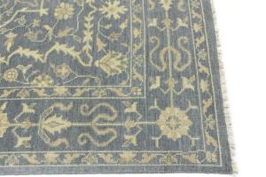 Muted Gray Floral 8X8 Transitional Oriental Square Rug