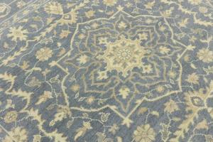 Muted Gray Floral 8X8 Transitional Oriental Square Rug