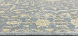 Muted Gray Floral 8X8 Transitional Oriental Square Rug
