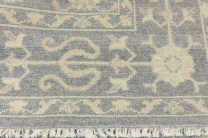 Muted Gray Floral 8X8 Transitional Oriental Square Rug