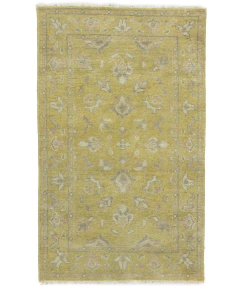 Muted Golden Yellow 2X3 Transitional Oriental Rug