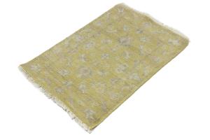 Muted Golden Yellow 2X3 Transitional Oriental Rug