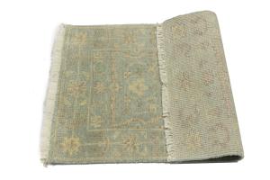 Muted Teal Floral 2X3 Transitional Oriental Rug
