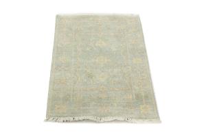 Muted Teal Floral 2X3 Transitional Oriental Rug