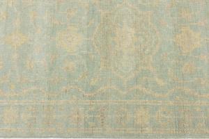 Muted Aqua Blue Floral Transitional 3X8 Oriental Runner Rug